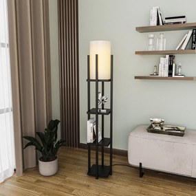 Candeeiro de Pé Shelf Lamp – Preto – 25x25x130 cm