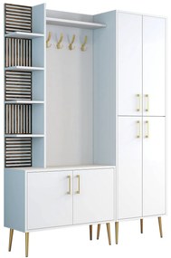 Hall Stand Viyana – Branco e Dourado – 150x202x35 cm