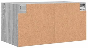 Armário parede c/ porta vidro 2 pcs 68,5x37x35 cm cinza sonoma