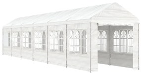 Gazebo com telhado 13,38x2,28x2,69 m polietileno branco