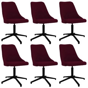 vidaXL Cadeiras de jantar giratórias 6 pcs tecido roxo