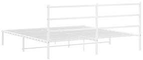 Estrutura de cama com cabeceira 180x200 cm metal branco