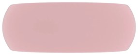 Lavatório luxuoso redondo 40x15 cm cerâmica rosa mate