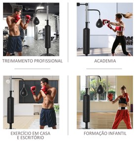 HOMCOM Punching Ball de Boxe com Altura Ajustável com 2 Bolas de Veloc