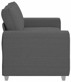 Sofá-luvas 140 cm tecido corduroy cinzento-escuro