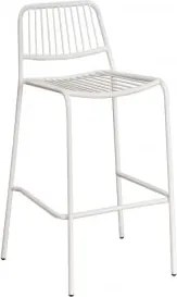Pacote De 2 Bancos Altos De Jardim Empilháveis Elton Branco Glacial & ↑75 Cm - Sklum