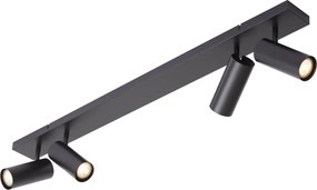 Candeeiro de teto moderno preto 4 luzes ajustáveis - Renna