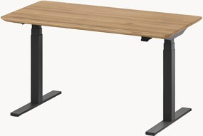 Secretária vertical artesanal com tampo em madeira de carvalho e ajuste elétrico de altura Pro