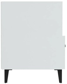 Mesas de cabeceira 2 pcs madeira processada branco brilhante