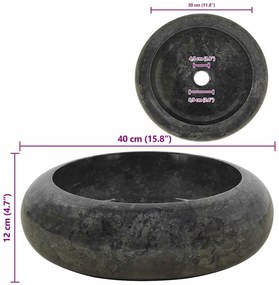 Lavatório 40x12 cm mármore preto