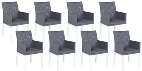Conjunto de 8 cadeiras de jardim cinzentas BACOLI Beliani