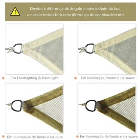 Vela de Sombra Retangular 3x4 m Toldo Vela de HDPE com Proteção UV Ane