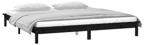 Estrutura cama c/ LED pequena casal 120x190 cm pinho preto