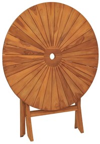 Mesa de jardim dobrável Ø 85x75 cm madeira de teca maciça