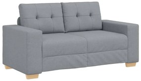 Conjunto de Sofá de 3 Peças com Almofadas Cinza Claro de Tecido