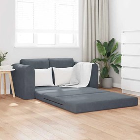 vidaXL Sofá Cama de Chão 2 em 1 Cinza Escuro 148x71x83 cm Veludo