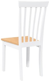Cadeiras de jantar 2 pcs madeira de seringueira maciça branco