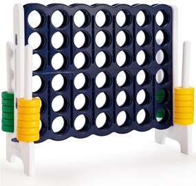 Jogo Conecta 4 gigante para crianças e adultos para ambientes internos e externos com 42 anéis deslizantes 120 x 42 x 104 cm