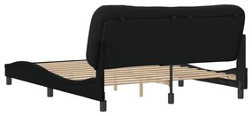 Estrutura de cama sem colchão 160x200 cm tecido preto