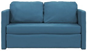 Sofá-cama sem pés 122x204x55 cm veludo azul