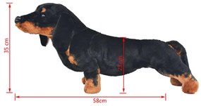Brinquedo de montar cão salsicha peluche preto XXL