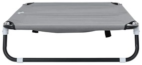 Cama de Cão Dobrável Cinza Claro Estrutura de Metal, Cama de Tecido