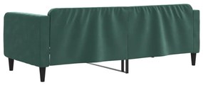 Sofá-cama 90x200 cm veludo verde-escuro