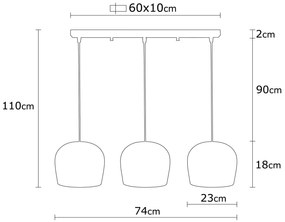 Candeeiro de Teto Berceste – Preto – 74 cm de Diâmetro, 110 cm de Altu