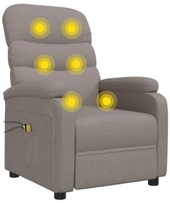 Poltrona de massagens elétrica reclinável tecido cinza-acast.