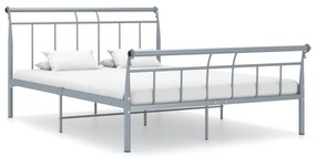 Estrutura de cama metal 140x200 cm cinzento