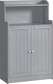 Armário de casa de banho com 2 portas e prateleiras 30 x 60 x 100 cm Cinzento