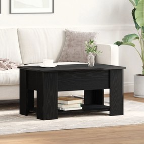Mesa de Café em Carvalho Preto 79x49x41 cm Feita de Madeira Engenharia
