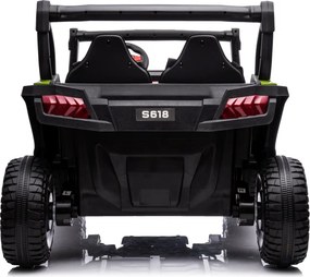 Carro elétrico para Crianças 24V, 4x4, 2 lugares Gravity Buggy Rodas de espuma EVA e assento Couro ecológico Verde