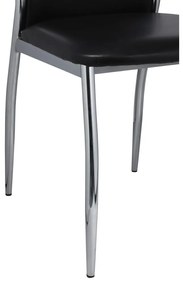 Cadeiras de jantar 4 pcs couro artificial preto