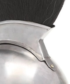 Capacete de soldado grego réplica LARP aço prateado