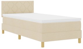 Cama Box Spring com Colchão Creme 90x190 cm Tecido