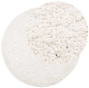 Tapete shaggy de pelo alto PAMPLONA Ø 100 cm creme