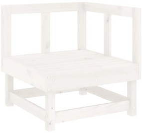 3 pcs conjunto lounge de jardim madeira de pinho maciça branco