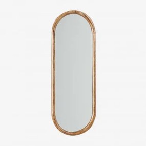Espelho de Parede Oval em Madeira de Manga (28x77 cm) Courel Madeira - Sklum