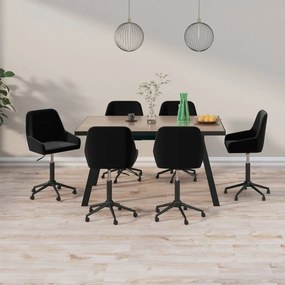 vidaXL Cadeiras de jantar giratórias 6 pcs veludo preto