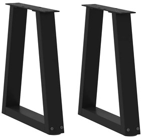 Pés para mesa de centro em V 2 peças preto 28x(42-43,3) cm aço