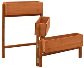 Floreira dobrável para jardim 60x14x75 cm abeto maciço laranja