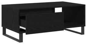 Mesa de centro vidaXL Preto Carvalho 90x50x36,5 cm Madeira engenheirad
