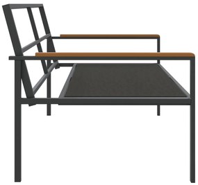 3 pcs conjunto lounge de jardim com almofadões aço antracite