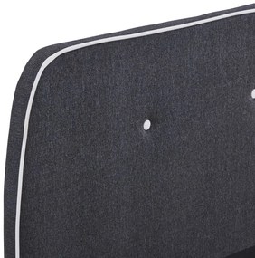 Estrutura de cama sem colchão de tecido cinza escuro 150x200 cm