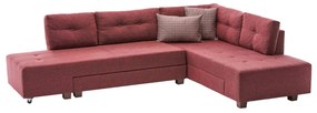 Sofá-cama de Canto Manama – Vermelho Claret – 280 x 85 x 206 cm