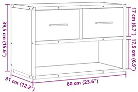 Móvel para TV 60x31x39,5 cm derivados de madeira/metal preto