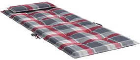 Almofadões p/ cadeira encosto alto 6 pcs oxford xadrez vermelho