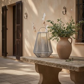 Candeeiro de mesa boémio cinzento Incl. LED Regulável em 3 níveis IP54 Recarregável a energia solar - Duca