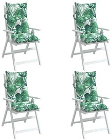Almofadões p/ cadeira encosto alto 4 pcs tecido oxford folhas